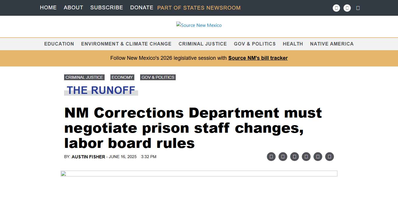 NM Corrections Department must negotiate prison staff changes, labor board rules • Source New Mexico